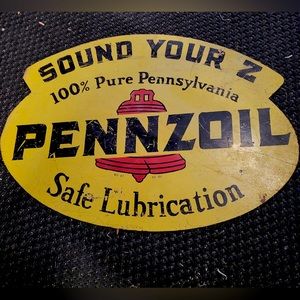 1960s Rare Pennzoil Ceramic Double Sided Sign